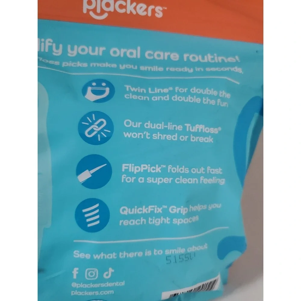 300 Count Cool Mint Plackers Twin-Line Dental Floss Tooth Picks Oral Flossers